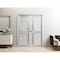 Sartodoors Sliding French Dbl Pocket Doors 64 x 96in, Light Grey Oak W/ Frosted Glass, Kit Trims Rail Hardware VEREGIO7288DP-OAK-6496 - alternate 3